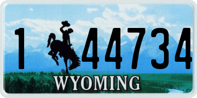 WY license plate 144734