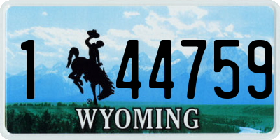 WY license plate 144759