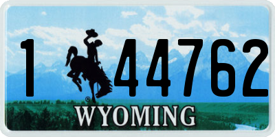 WY license plate 144762