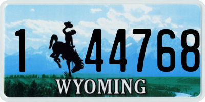 WY license plate 144768