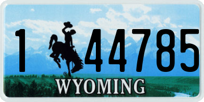 WY license plate 144785