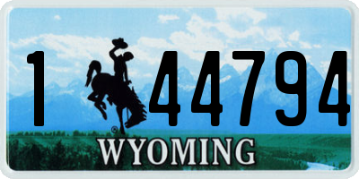 WY license plate 144794