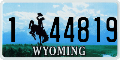 WY license plate 144819