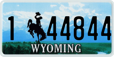 WY license plate 144844