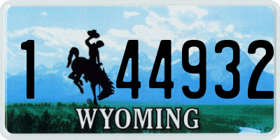 WY license plate 144932
