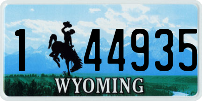 WY license plate 144935