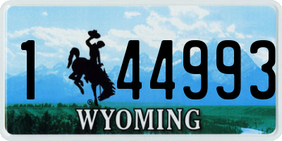 WY license plate 144993