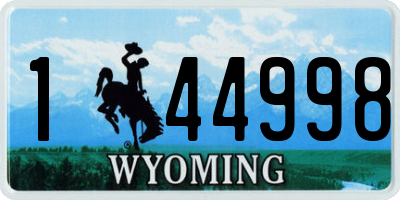 WY license plate 144998