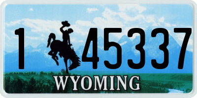 WY license plate 145337