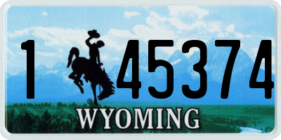 WY license plate 145374