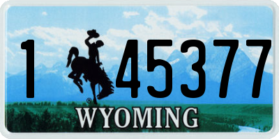 WY license plate 145377