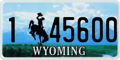 WY license plate 145600