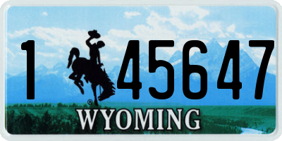 WY license plate 145647