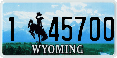 WY license plate 145700