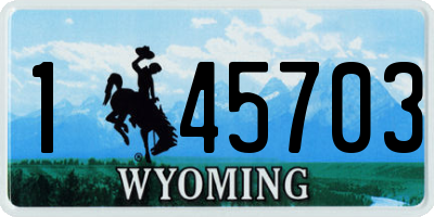 WY license plate 145703