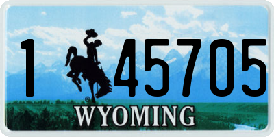 WY license plate 145705