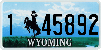 WY license plate 145892