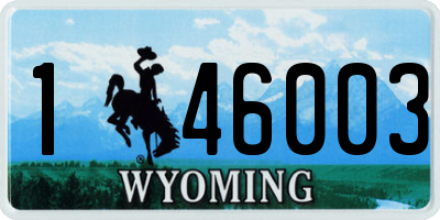 WY license plate 146003