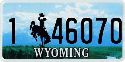 WY license plate 146070