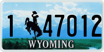 WY license plate 147012