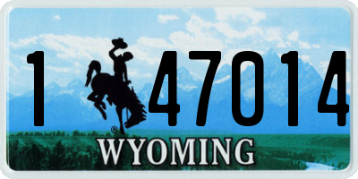 WY license plate 147014