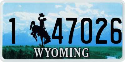 WY license plate 147026