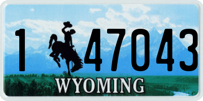 WY license plate 147043