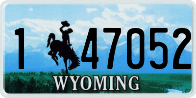 WY license plate 147052
