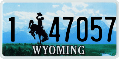 WY license plate 147057