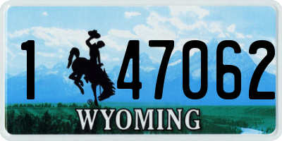 WY license plate 147062