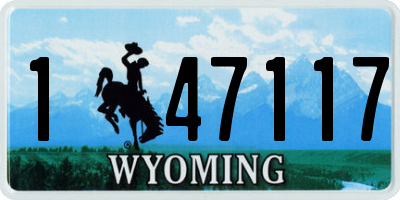 WY license plate 147117