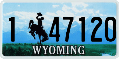 WY license plate 147120
