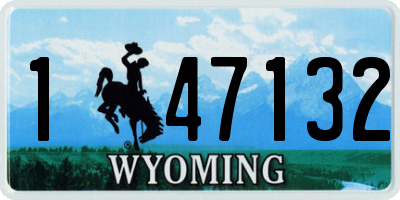 WY license plate 147132