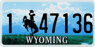WY license plate 147136