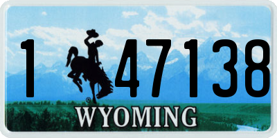 WY license plate 147138
