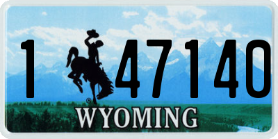 WY license plate 147140