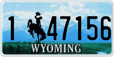 WY license plate 147156