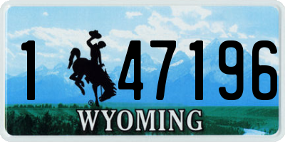 WY license plate 147196