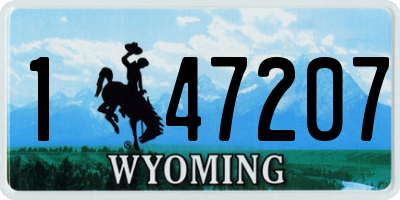 WY license plate 147207