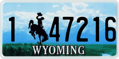 WY license plate 147216