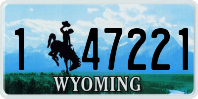 WY license plate 147221