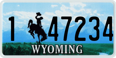WY license plate 147234