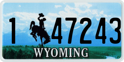 WY license plate 147243