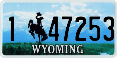 WY license plate 147253