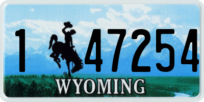 WY license plate 147254