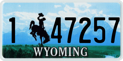 WY license plate 147257