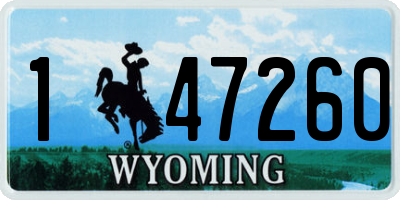 WY license plate 147260