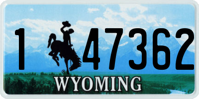 WY license plate 147362