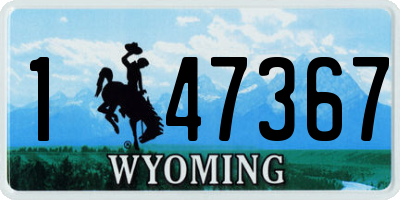 WY license plate 147367