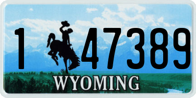 WY license plate 147389